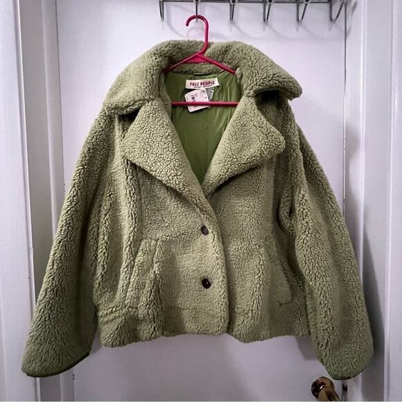 Free People Joplin Cozy Jacket in Sweet Pistachio Size Medium - Picture 6 of 10